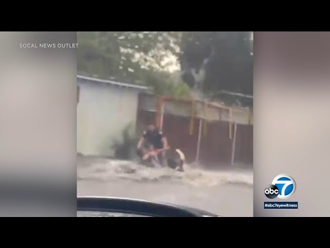 Video: 2 females, child rescued from floodwaters in San Bernardino | ABC7
